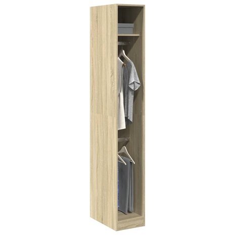 Kledingkast 30x50x200 cm bewerkt hout sonoma eikenkleurig 1