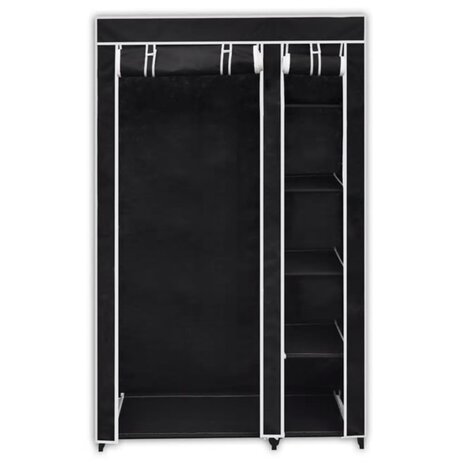 Kledingkast opvouwbaar 110x45x175 cm zwart  2