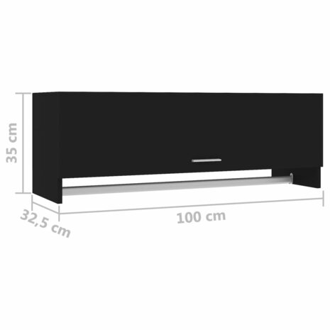 Kledingkast 100x32,5x35 cm bewerkt hout zwart 8