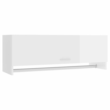 Kledingkast 100x32,5x35 cm bewerkt hout hoogglans wit 2