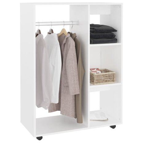 Kledingkast 80x40x110 cm bewerkt hout wit 4
