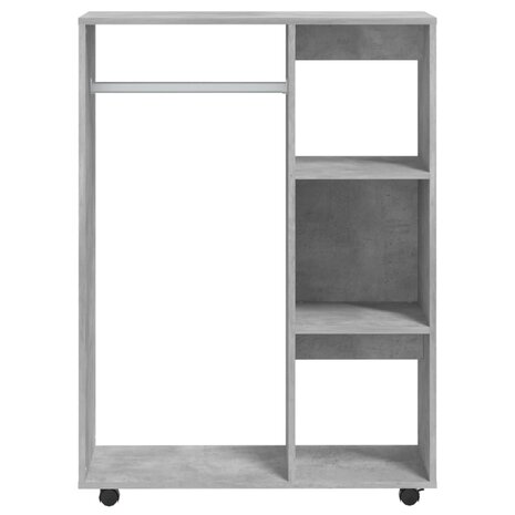 Kledingkast 80x40x110 cm bewerkt hout betongrijs 5