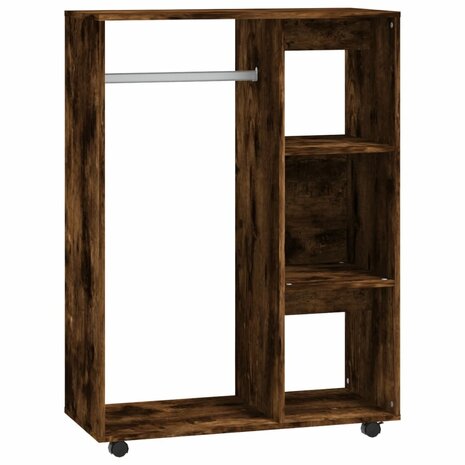 Kledingkast 80x40x110 cm bewerkt hout gerookt eikenkleurig 2