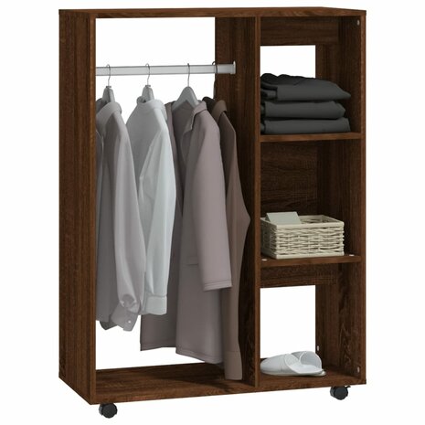 Kledingkast 80x40x110 cm bewerkt hout bruin eikenkleur 4