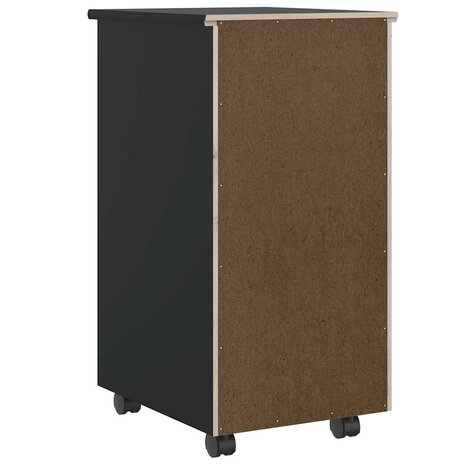 Ladekast MOSS verrijdbaar massief grenenhout zwart 5