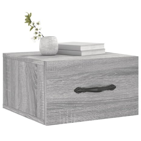Nachtkastje wandgemonteerd 35x35x20 cm grijs sonoma eikenkleur 3