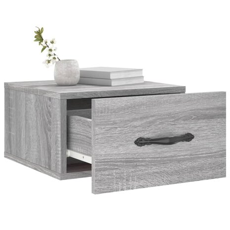 Nachtkastje wandgemonteerd 35x35x20 cm grijs sonoma eikenkleur 4