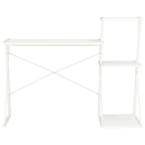 Bureau met schap 116x50x93 cm wit 2