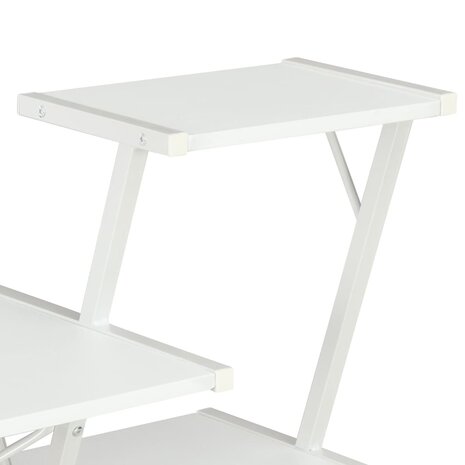 Bureau met schap 116x50x93 cm wit 5
