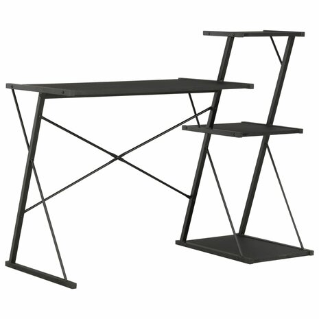 Bureau met schap 116x50x93 cm zwart 1