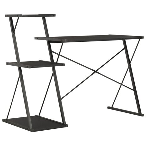 Bureau met schap 116x50x93 cm zwart 4