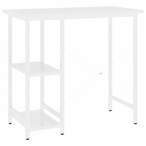 Computerbureau 80x40x72 cm MDF en metaal wit 5