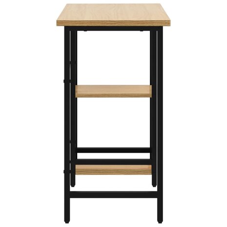 Computerbureau 80x40x72 cm MDF metaal zwart lichteikenkleurig 4