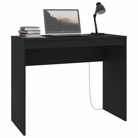 Bureau 90x40x72 cm bewerkt hout zwart 3