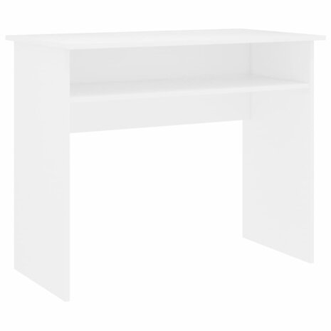 Bureau 90x50x74 cm bewerkt hout wit 2