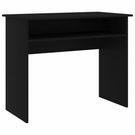 Bureau 90x50x74 cm bewerkt hout zwart 2