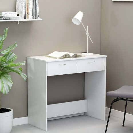 Bureau 80x40x75 cm bewerkt hout wit 1