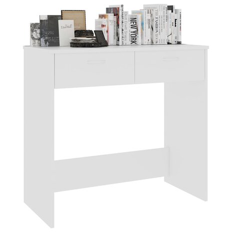 Bureau 80x40x75 cm bewerkt hout wit 5