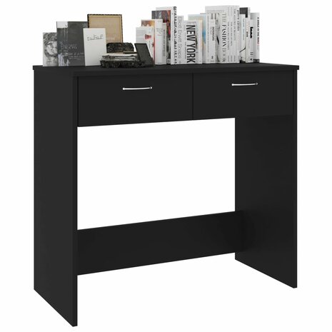 Bureau 80x40x75 cm bewerkt hout zwart 5