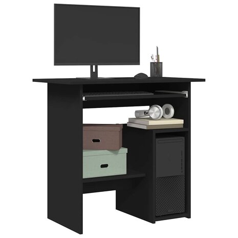 Bureau 80x45x74 cm bewerkt hout zwart 1
