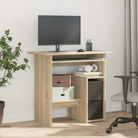 Bureau 80x45x74 cm bewerkt hout sonoma eikenkleurig 3