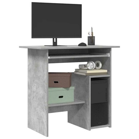 Bureau 80x45x74 cm bewerkt hout betongrijs 1