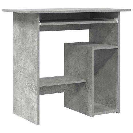 Bureau 80x45x74 cm bewerkt hout betongrijs 2