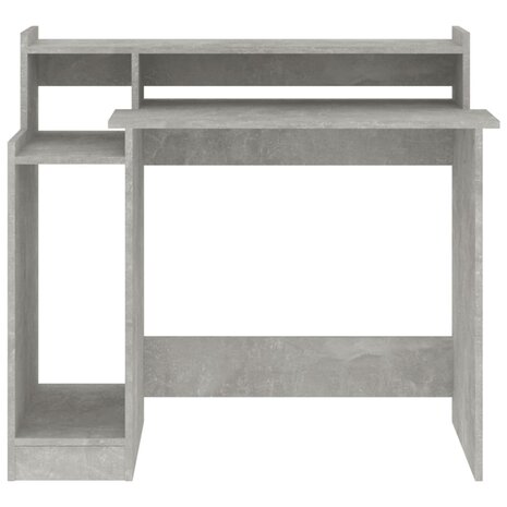 Bureau met LED-verlichting 97x45x90 cm bewerkt hout betongrijs 8
