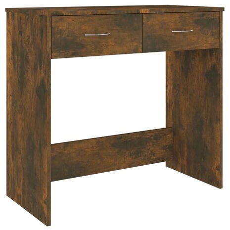 Bureau 80x40x75 cm bewerkt hout gerookt eikenkleurig 2
