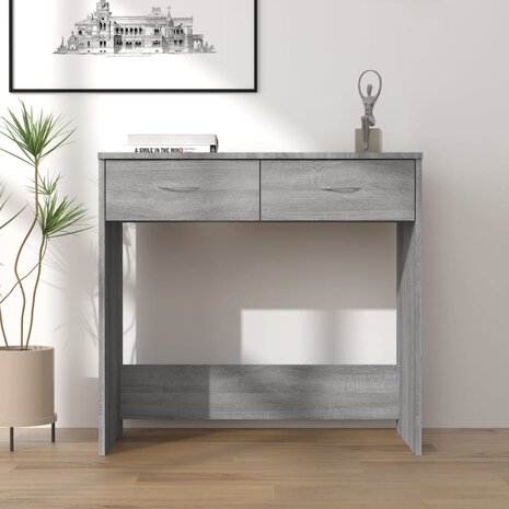 Bureau 80x40x75 cm bewerkt hout grijs sonoma eikenkleurig 1