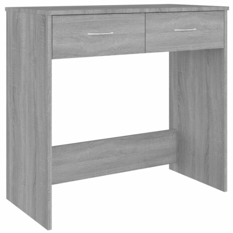 Bureau 80x40x75 cm bewerkt hout grijs sonoma eikenkleurig 2
