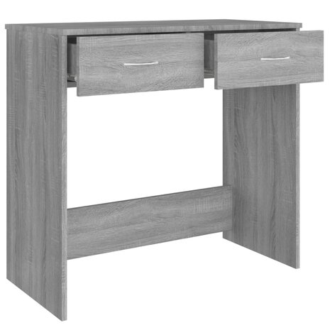 Bureau 80x40x75 cm bewerkt hout grijs sonoma eikenkleurig 6