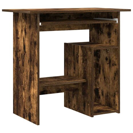 Bureau 80x45x74 cm bewerkt hout gerookt eikenkleurig 2