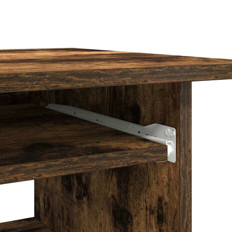 Bureau 80x45x74 cm bewerkt hout gerookt eikenkleurig 8