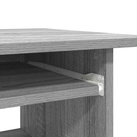Bureau 80x45x74 cm bewerkt hout grijs sonoma eikenkleurig 8