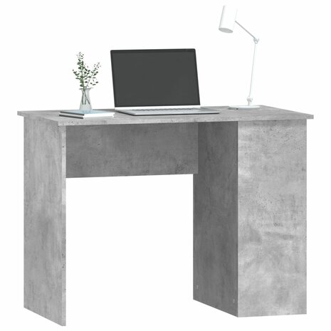 Bureau 100x55x75 cm bewerkt hout betongrijs 3