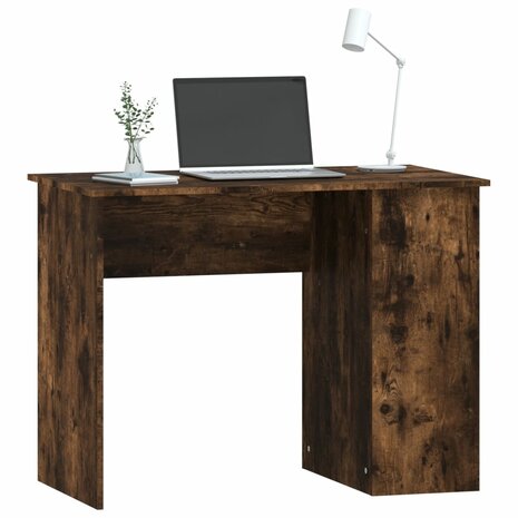 Bureau 100x55x75 cm bewerkt hout gerookt eikenkleurig 3