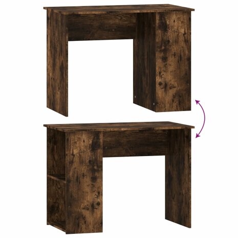 Bureau 100x55x75 cm bewerkt hout gerookt eikenkleurig 6