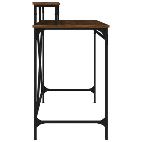 Bureau 100x50x90 cm bewerkt hout en ijzer bruin eikenkleur 6
