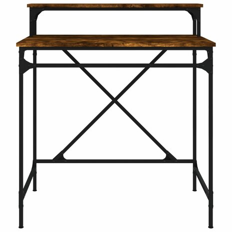 Bureau 80x50x90 cm bewerkt hout en ijzer gerookt eikenkleurig 5