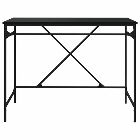 Bureau 100x50x75 cm bewerkt hout en ijzer zwart 5
