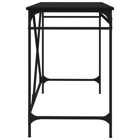 Bureau 100x50x75 cm bewerkt hout en ijzer zwart 6