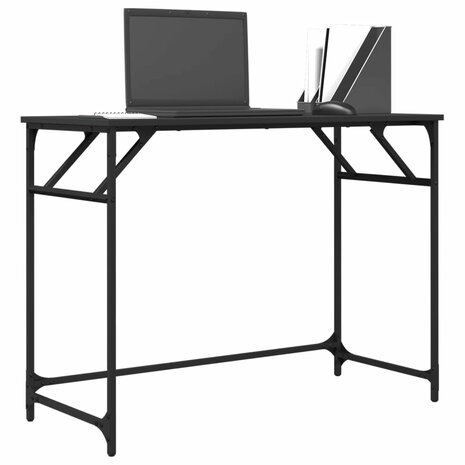 Bureau 100x45x76 cm bewerkt hout en gepoedercoat staal 4