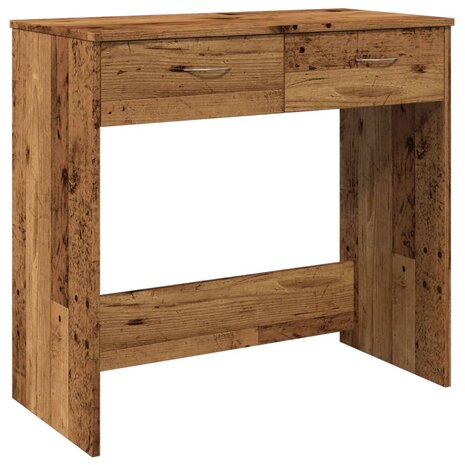 Bureau 80x40x75 cm bewerkt hout oud houtkleurig 2