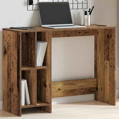 Bureau 102,5x35x75 cm bewerkt hout oud houtkleurig 1