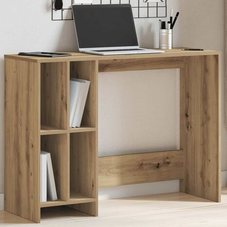 Bureau 102,5x35x75 cm bewerkt hout artisanaal eikenkleur 1