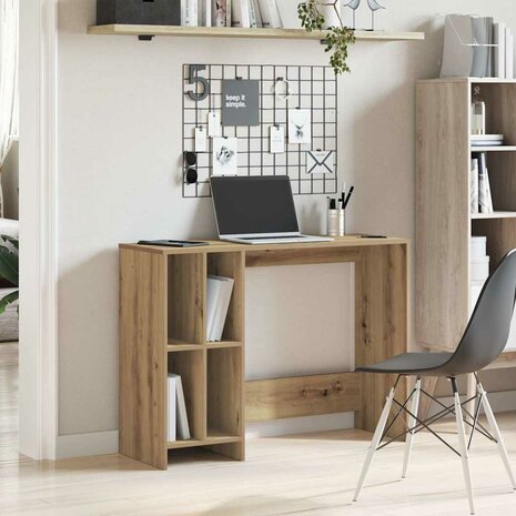 Bureau 102,5x35x75 cm bewerkt hout artisanaal eikenkleur 3