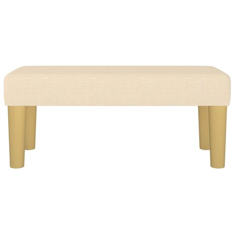 Bankje 70x30x30 cm stof crèmekleurig 3