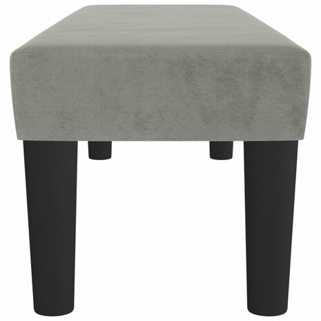 Bankje 100x30x30 cm fluweel lichtgrijs 4