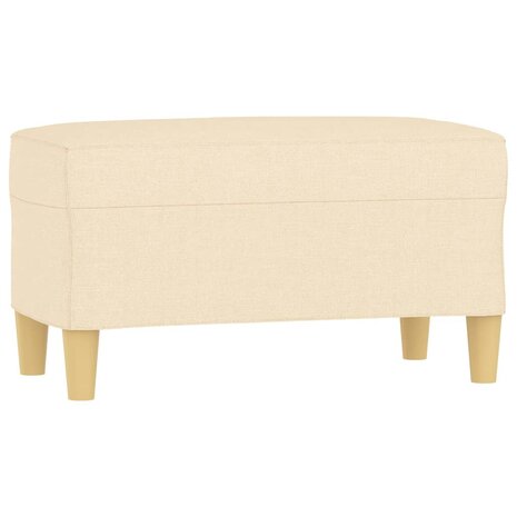 Bankje 70x35x41 cm stof crèmekleurig 2